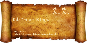 Körner Kinga névjegykártya